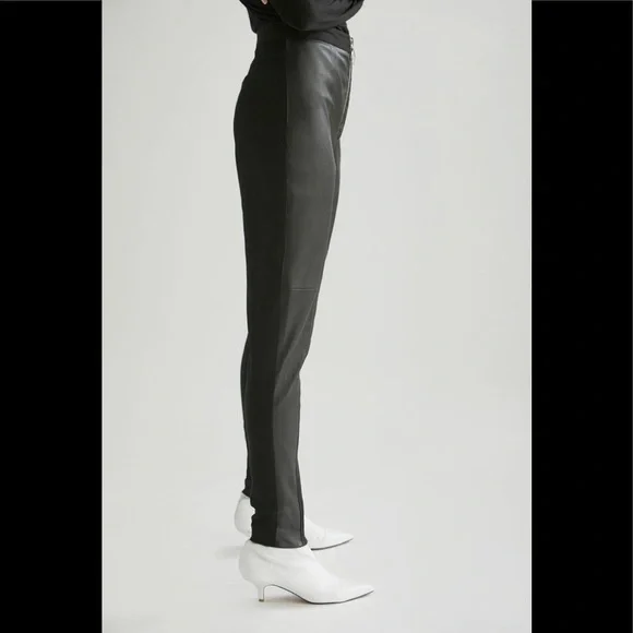Yigal Azrouel Leather Moto Leggings Pants - Picture 2 of 9